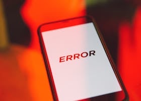 Black Smartphone Displaying Error